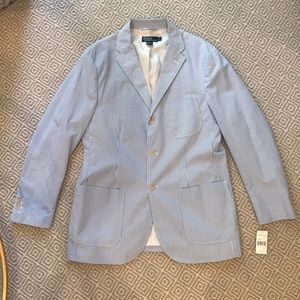 Polo, new with tags, mens blue seersucker jacket